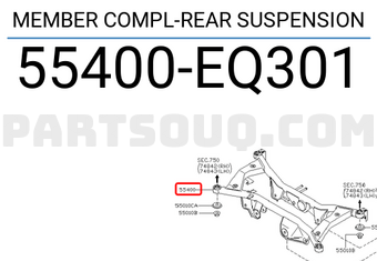 Nissan 55400EQ301 MEMBER COMPL-REAR SUSPENSION