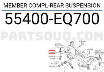 Nissan 55400EQ700 MEMBER COMPL-REAR SUSPENSION