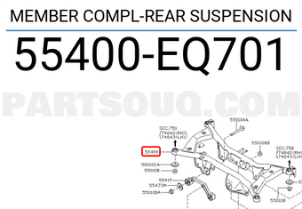 Nissan 55400EQ701 MEMBER COMPL-REAR SUSPENSION