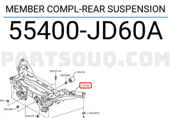 Nissan 55400JD60A MEMBER COMPL-REAR SUSPENSION