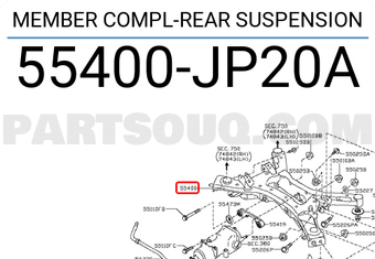 Nissan 55400JP20A MEMBER COMPL-REAR SUSPENSION