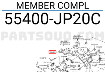 Nissan 55400JP20C MEMBER COMPL
