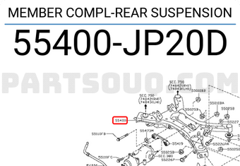 Nissan 55400JP20D MEMBER COMPL-REAR SUSPENSION