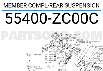 Nissan 55400ZC00C MEMBER COMPL-REAR SUSPENSION