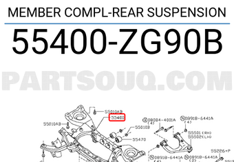 Nissan 55400ZG90B MEMBER COMPL-REAR SUSPENSION