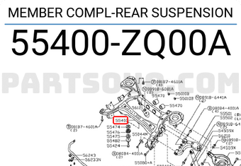 Nissan 55400ZQ00A MEMBER COMPL-REAR SUSPENSION