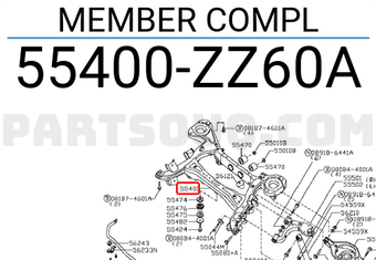 Nissan 55400ZZ60A MEMBER COMPL