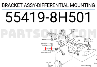 Nissan 554198H501 BRACKET ASSY-DIFFERENTIAL MOUNTING