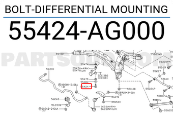 Nissan 55424AG000 BOLT-DIFFERENTIAL MOUNTING