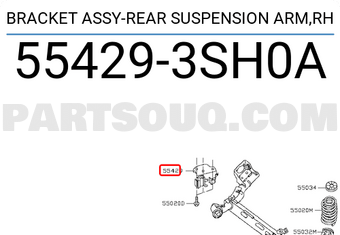 Nissan 554293SH0A BRACKET ASSY-REAR SUSPENSION ARM,RH