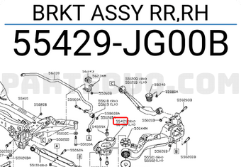Nissan 55429JG00B BRKT ASSY RR,RH