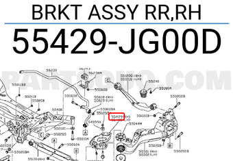 Nissan 55429JG00D BRKT ASSY RR,RH