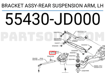 Nissan 55430JD000 BRACKET ASSY-REAR SUSPENSION ARM, LH