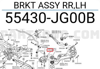 Nissan 55430JG00B BRKT ASSY RR,LH