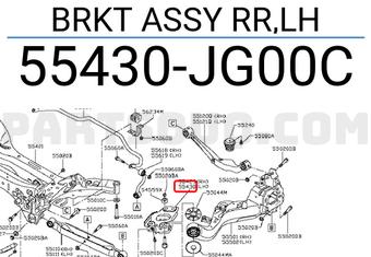 Nissan 55430JG00C BRKT ASSY RR,LH