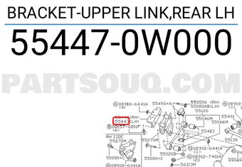 Nissan 554470W000 BRACKET-UPPER LINK,REAR LH