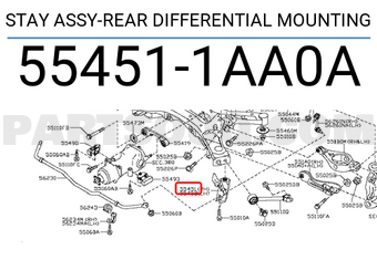 Nissan 554511AA0A STAY ASSY-REAR DIFFERENTIAL MOUNTING