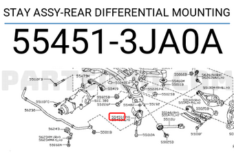 Nissan 554513JA0A STAY ASSY-REAR DIFFERENTIAL MOUNTING