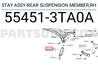 Nissan 554513TA0A STAY ASSY-REAR SUSPENSION MEMBER,RH