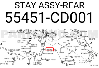 Nissan 55451CD001 STAY ASSY-REAR