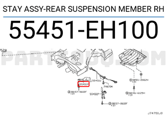 Nissan 55451EH100 STAY ASSY-REAR SUSPENSION MEMBER RH