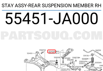 Nissan 55451JA000 STAY ASSY-REAR SUSPENSION MEMBER RH
