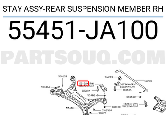 Nissan 55451JA100 STAY ASSY-REAR SUSPENSION MEMBER RH