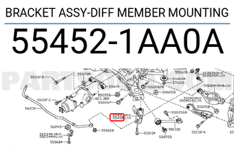 Nissan 554521AA0A BRACKET ASSY-DIFF MEMBER MOUNTING