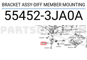 Nissan 554523JA0A BRACKET ASSY-DIFF MEMBER MOUNTING