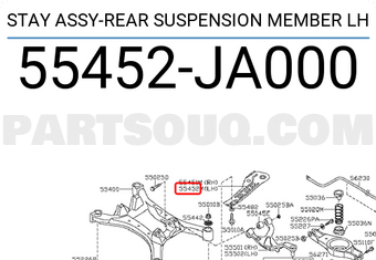 Nissan 55452JA000 STAY ASSY-REAR SUSPENSION MEMBER LH