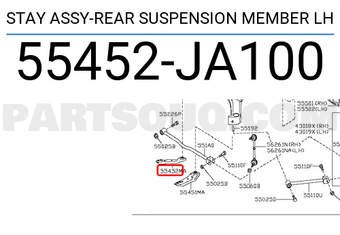 Nissan 55452JA100 STAY ASSY-REAR SUSPENSION MEMBER LH