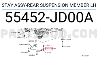 Nissan 55452JD00A STAY ASSY-REAR SUSPENSION MEMBER LH