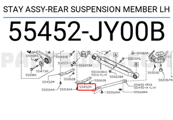 Nissan 55452JY00B STAY ASSY-REAR SUSPENSION MEMBER LH