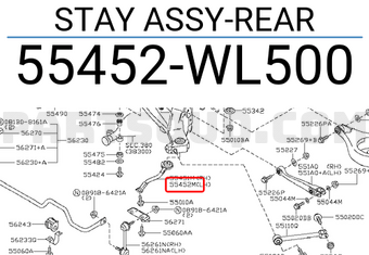Nissan 55452WL500 STAY ASSY-REAR