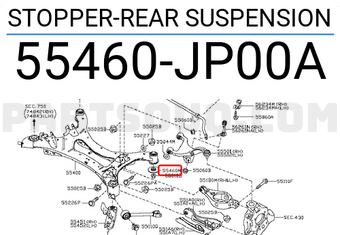 Nissan 55460JP00A STOPPER-REAR SUSPENSION