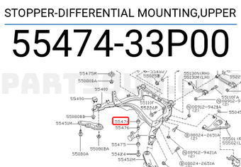 Nissan 5547433P00 STOPPER-DIFFERENTIAL MOUNTING,UPPER