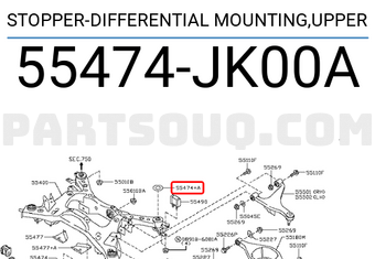 Nissan 55474JK00A STOPPER-DIFFERENTIAL MOUNTING,UPPER