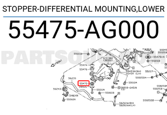 Nissan 55475AG000 STOPPER-DIFFERENTIAL MOUNTING,LOWER