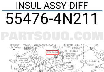 Nissan 554764N211 INSUL ASSY-DIFF