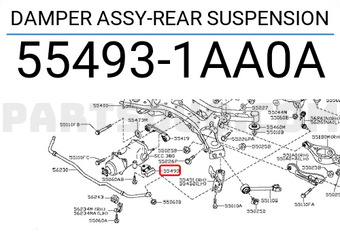 Nissan 554931AA0A DAMPER ASSY-REAR SUSPENSION