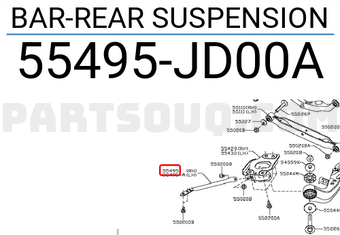 Nissan 55495JD00A BAR-REAR SUSPENSION