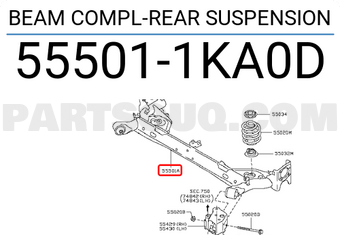 Nissan 555011KA0D BEAM COMPL-REAR SUSPENSION