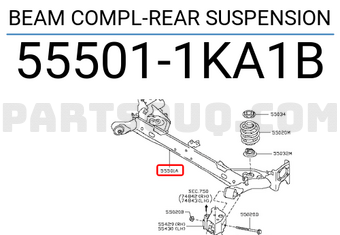 Nissan 555011KA1B BEAM COMPL-REAR SUSPENSION