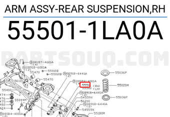 Nissan 555011LA0A ARM ASSY-REAR SUSPENSION,RH
