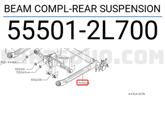 Nissan 555012L700 BEAM COMPL-REAR SUSPENSION