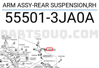 Nissan 555013JA0A ARM ASSY-REAR SUSPENSION,RH