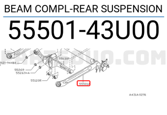 Nissan 5550143U00 BEAM COMPL-REAR SUSPENSION
