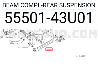 Nissan 5550143U01 BEAM COMPL-REAR SUSPENSION