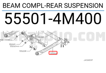 Nissan 555014M400 BEAM COMPL-REAR SUSPENSION