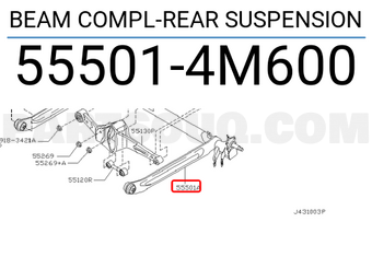 Nissan 555014M600 BEAM COMPL-REAR SUSPENSION